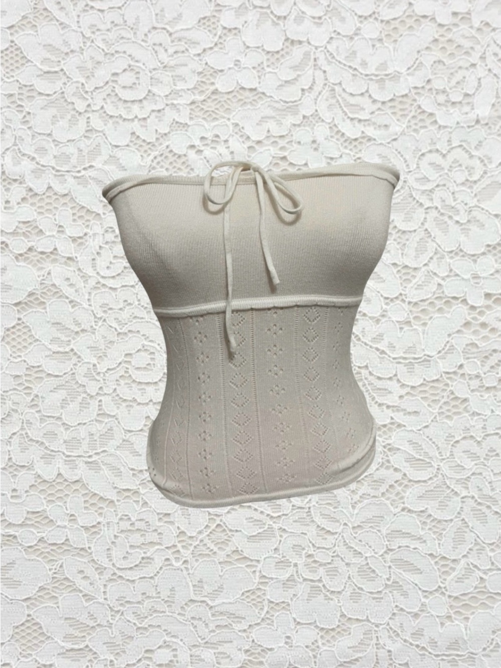 princess polly eyelet tube top with bow